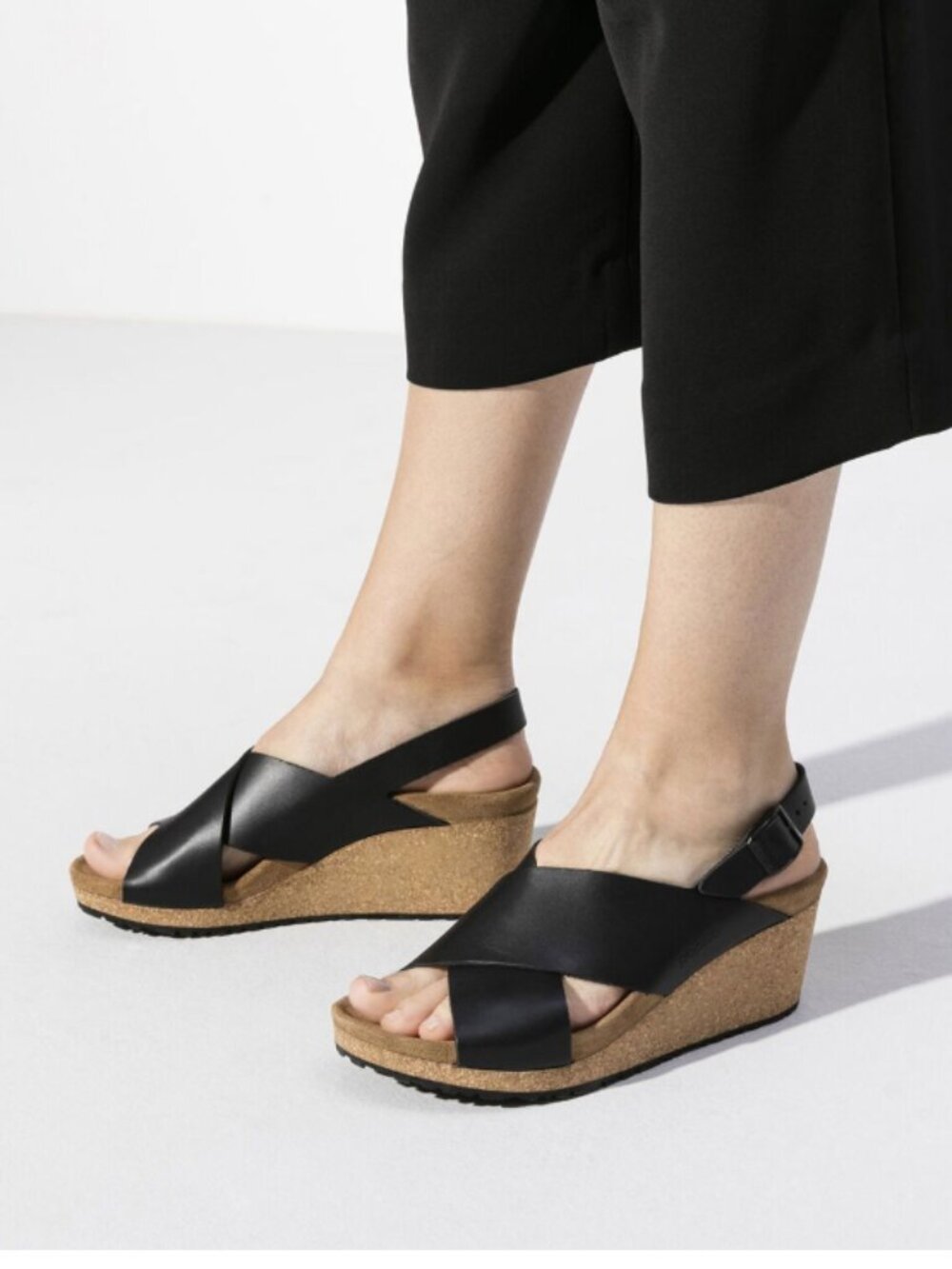 Papillio by Birkenstock Samira Wedge Slingback Sandal EU 37 US 6.5 Black